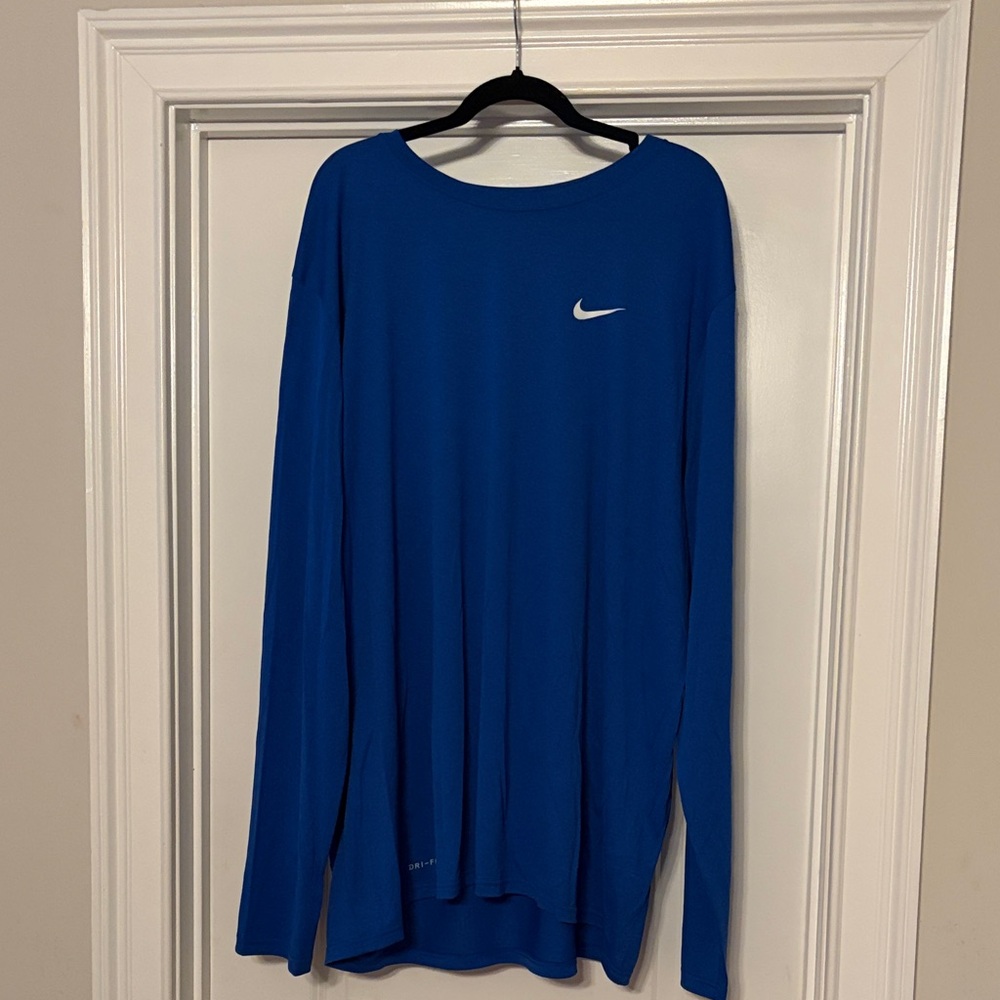 3XLT DryFit Nike Royal Blue Long Sleeve Top